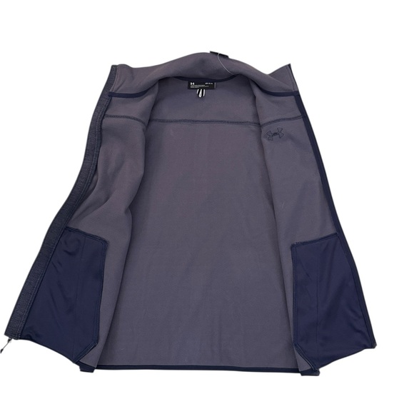 New Under Armour UA Specialist Vest Black/Gray Fleece Zip Up Zip Pockets Large - Picture 9 of 16